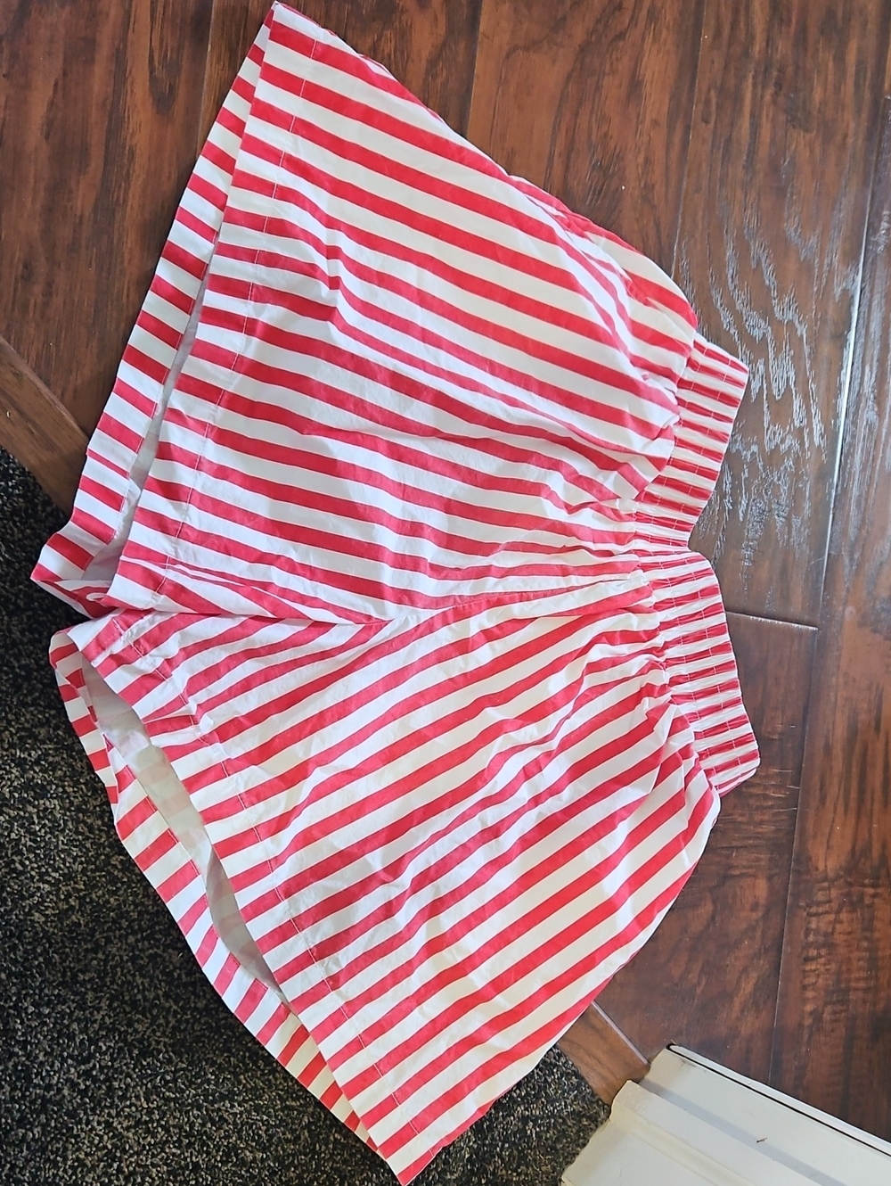 BRUNTTE THE LABEL Striped Red and White Women’s Elastic Waist Shorts
